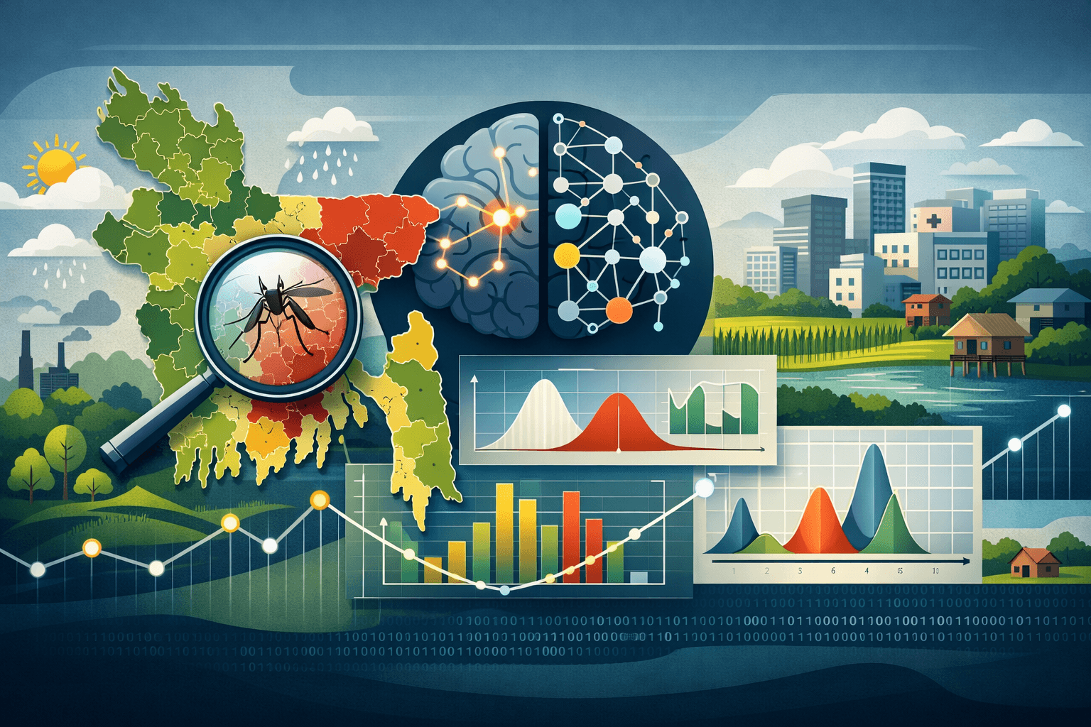 District-level dengue predictions improved with climate and health data